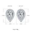 Light luxury pear shaped S925 silver plated platinum Moissanite diamond pendant earring set 2
